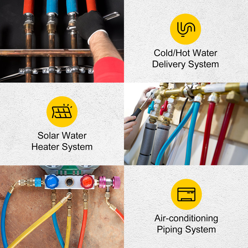 VEVOR 1/2" 2X300ft PEX Tubing NonBarrier 160 Psi PEX Pipe Radiant